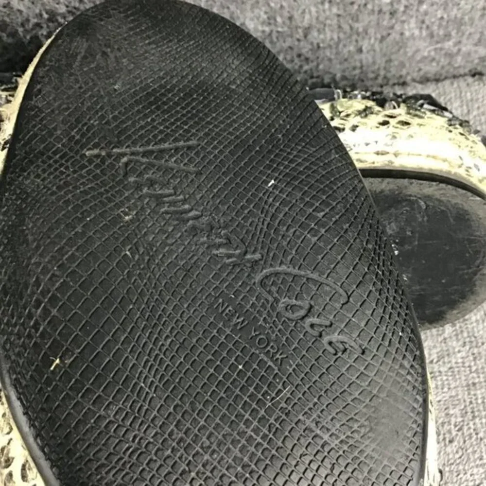 Rare Kenneth Cole Sparkle‎ N Shine Leather Snakeskin Jeweled Flats Sz 10 M